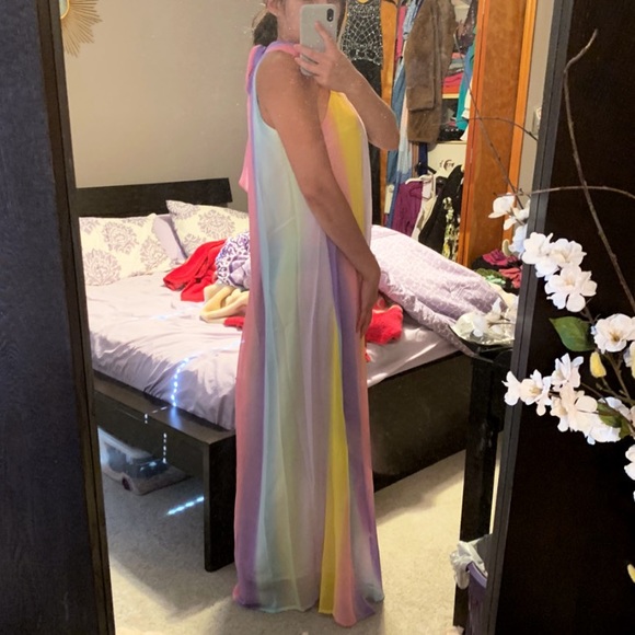 Striped Flowy Halter Jumpsuit - Picture 8 of 11